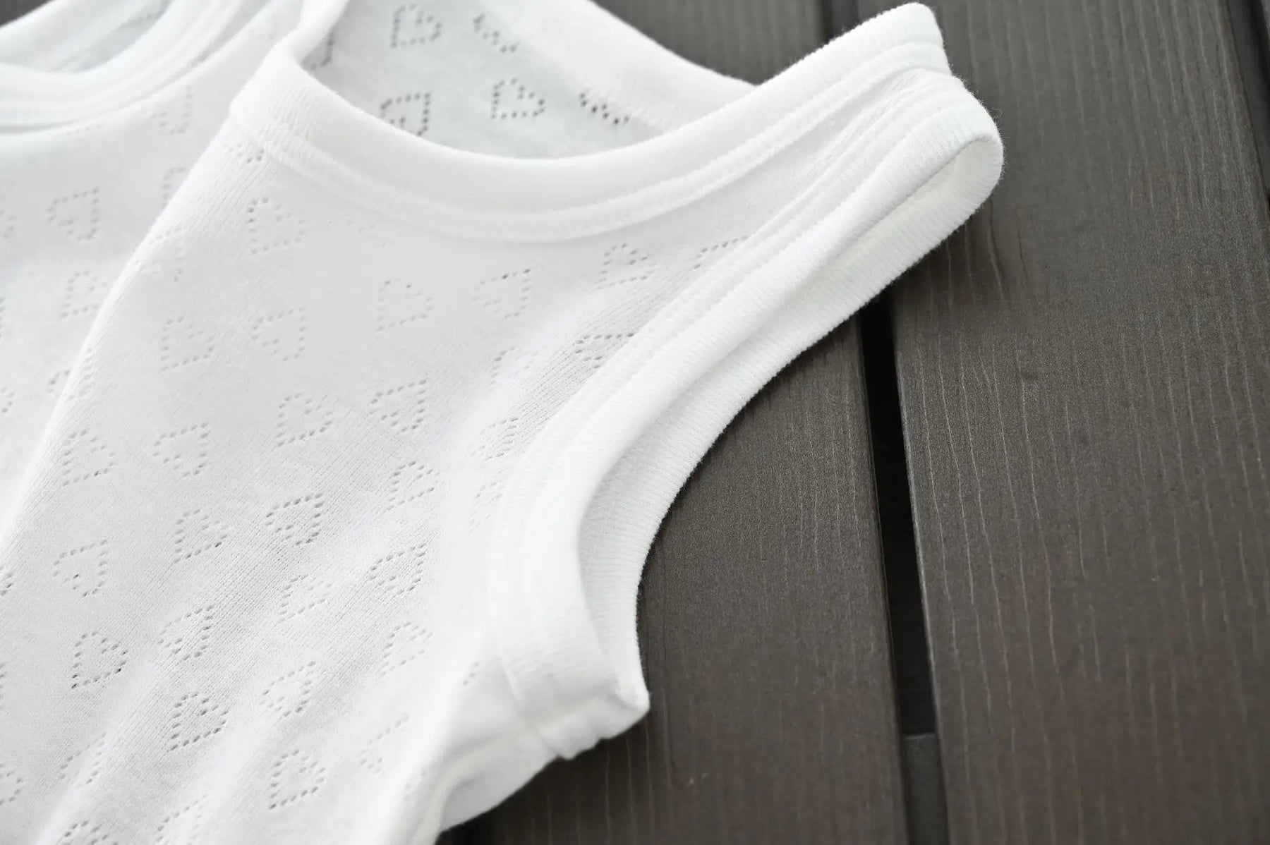 Kids' White Cotton Love Pattern Sport Undershirt Breathable Sleeveless Top Summer 2-piece Set Children's Clothing DSers