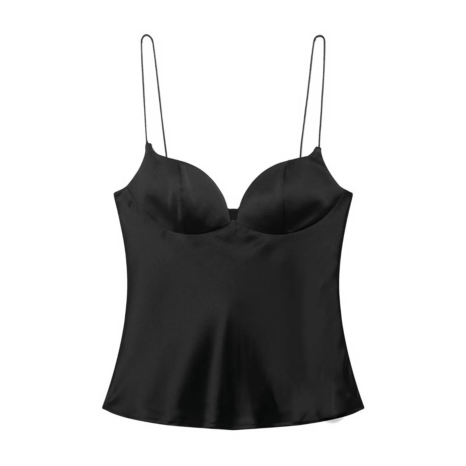 2026 New Summer Satin Textured Black Sling Tops Women Elegant V-neck Backless Tops Shirt Women Sexy Tops Club Party Tanks VELNIX