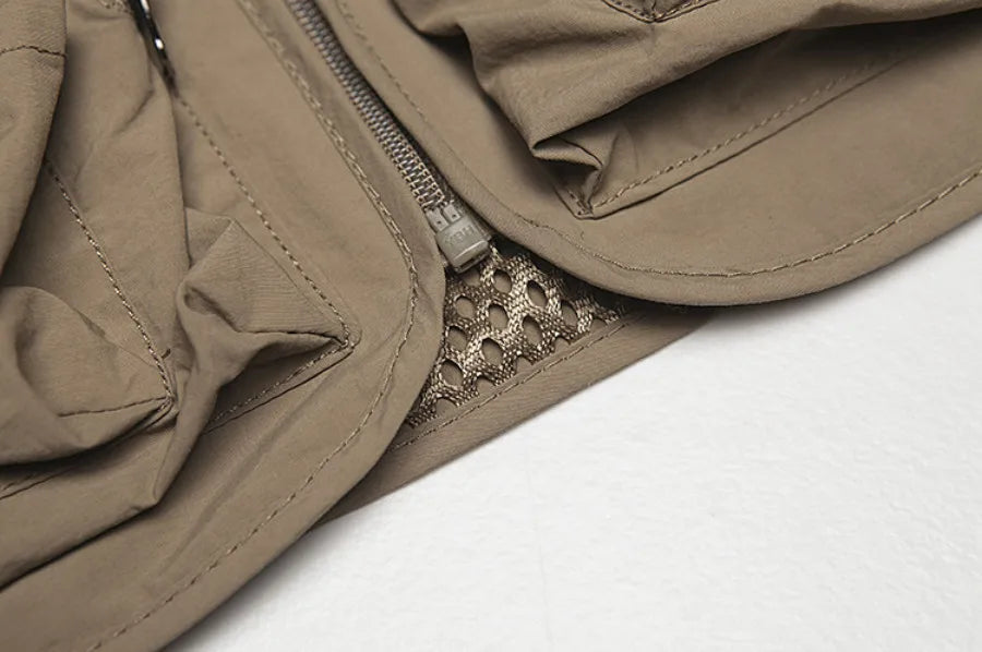 Plus Size Men's Vest Mesh Waistcoat Summer Tool Multi Pocket Work Wear Big Large Cargo Sleeveless Jacket Male Fishing Quick Dry VELNIX