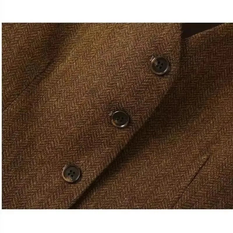 Vintage V-neck Casual Vest Jacket Women British Style Loose Sleeveless Waistcoat 2025 New Spring Summer Buttons Ladies Outwear VELNIX