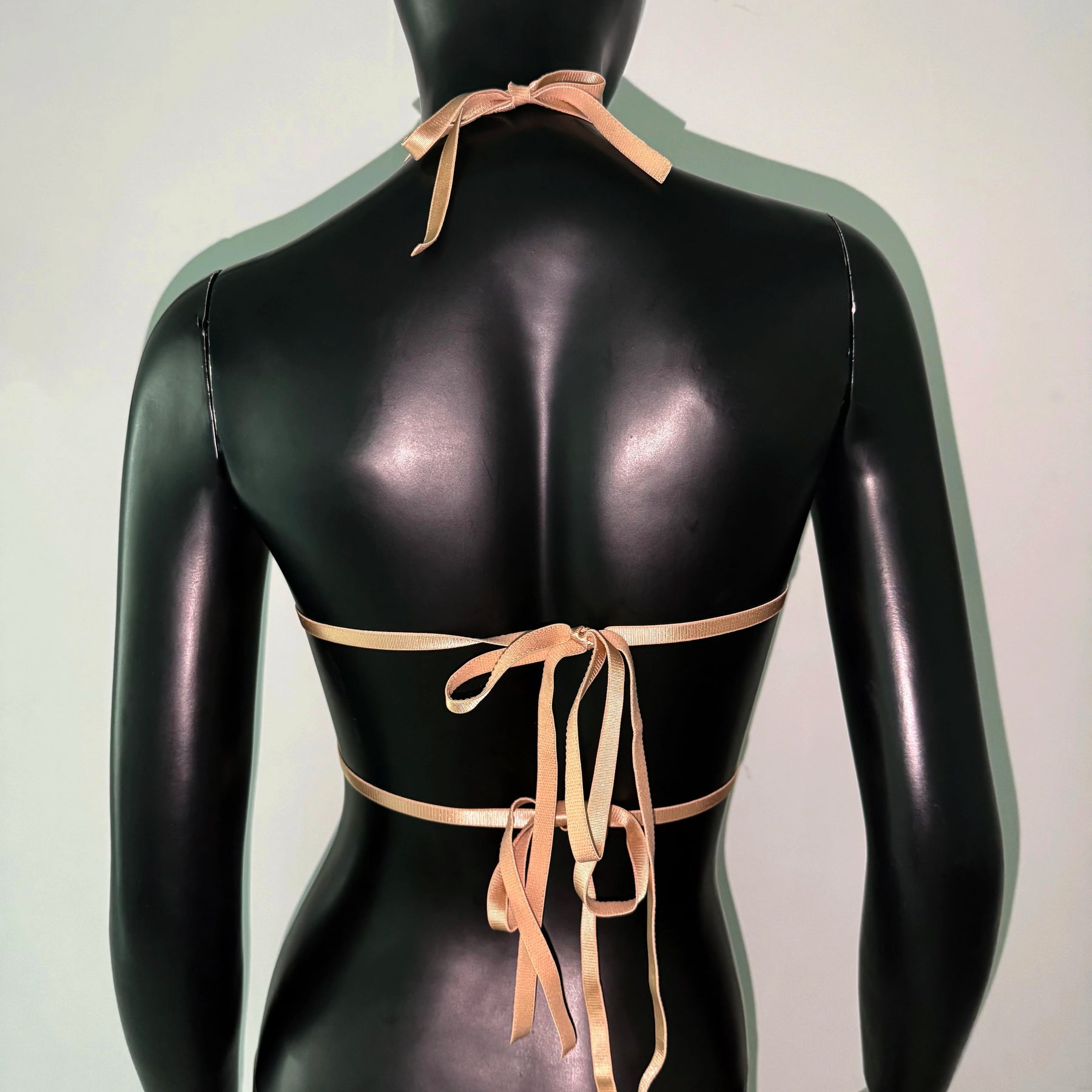 Sexy Backless Bandage V Neck Halter Neck Elastic Fishnet Crop Tops Festival Party Camisole Women Autumn Mesh Rhinestone Tank Top VELNIX
