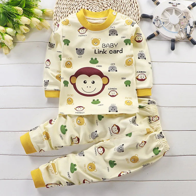 Kids Clothes Children Sets Children's Clothing Boys Girls Cotton Cartoon Autumn winter Clothing Pants Sleepwear Underwear VELNIX