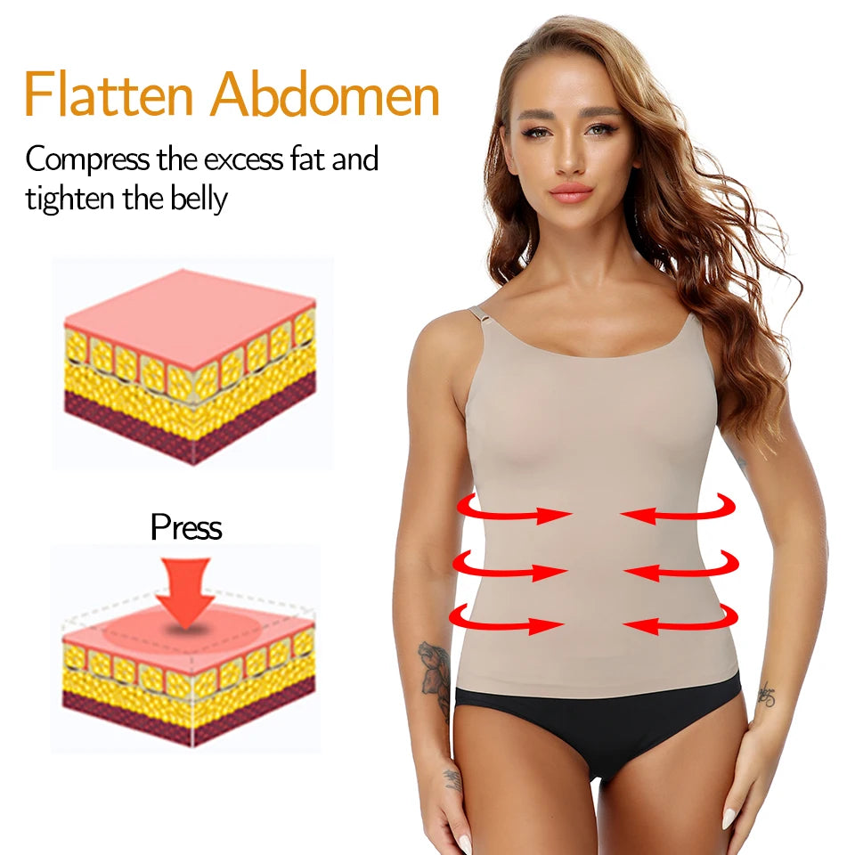 Seamless Shapewear Tank Tops Camisole Women Tummy Control Smooth Compression Vest Nude Black Women Clothing VELNIX
