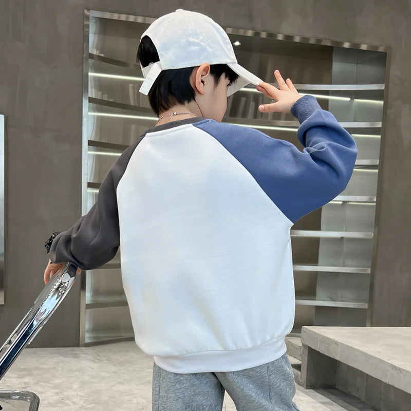 Kids Casual Cotton Sweatshirt For Boys New Spring Clothes Thicken Tee Tops Teenage Child Fashion Streetwear Outfit Sweatshirt DSers