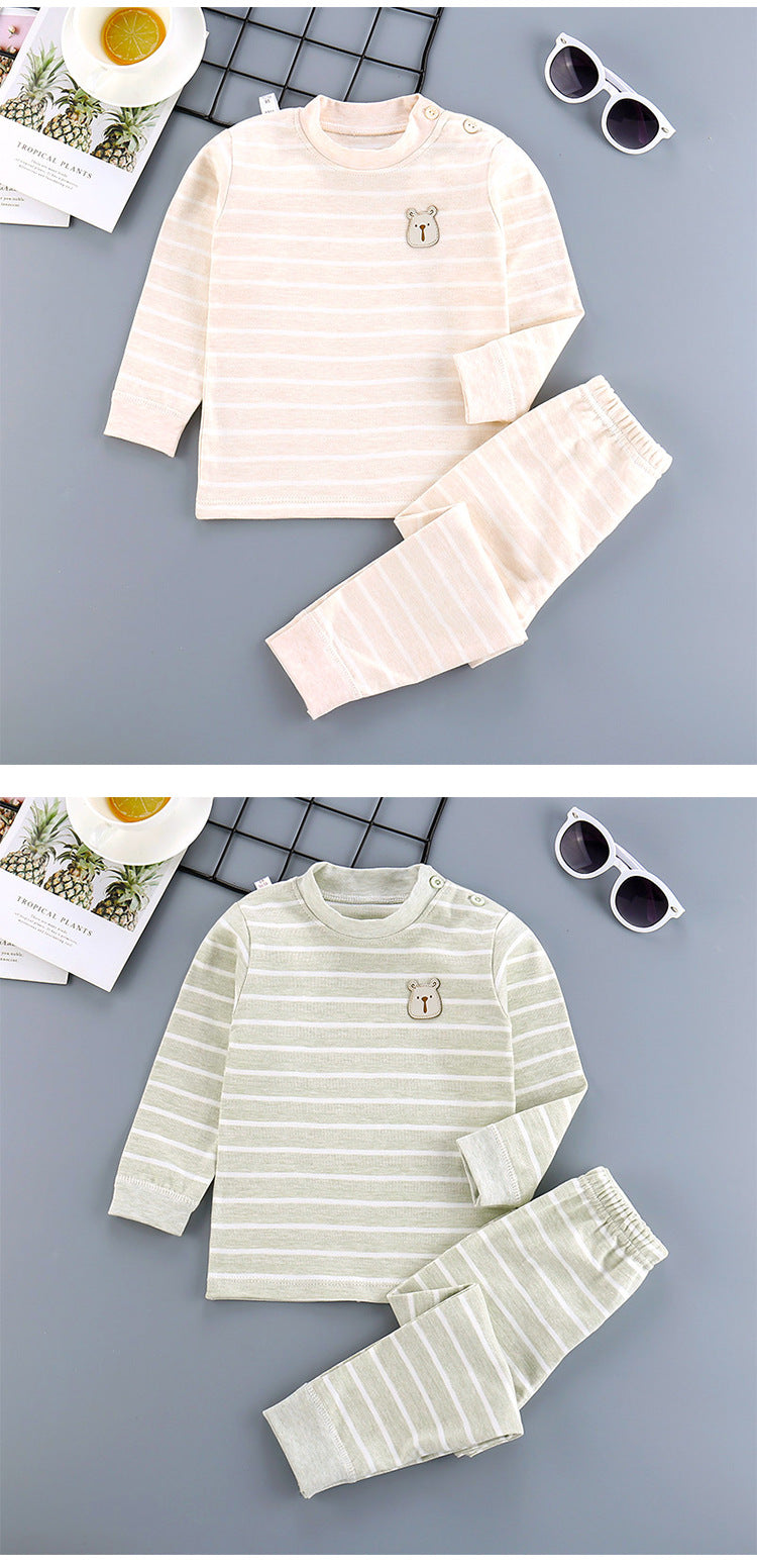 Cotton Children Sets Kids Clothes Boys Girls Children's Clothing Cartoon Autumn Winter Tops Pants Sleepwear Underwear Baby VELNIX
