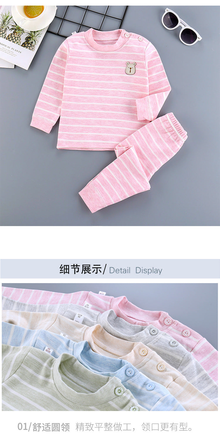 Cotton Children Sets Kids Clothes Boys Girls Children's Clothing Cartoon Autumn Winter Tops Pants Sleepwear Underwear Baby VELNIX
