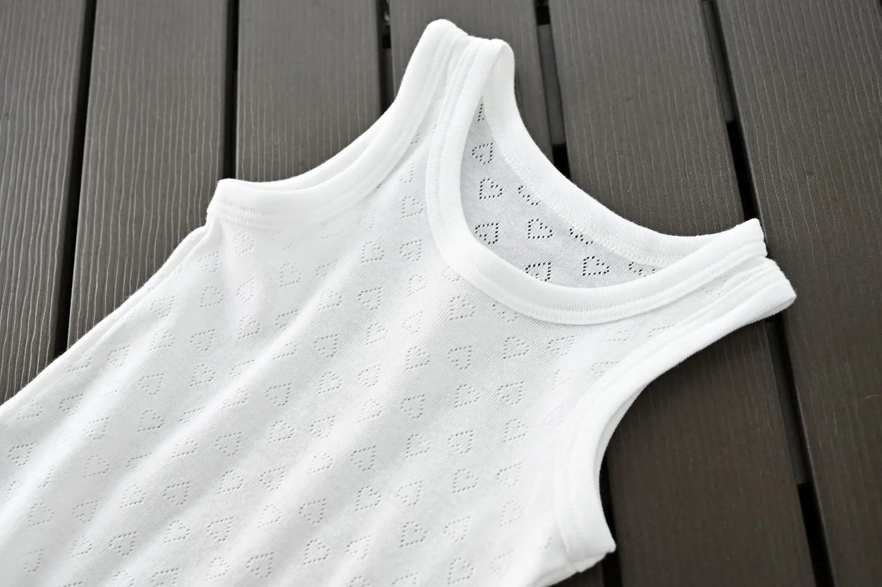 Kids' White Cotton Love Pattern Sport Undershirt Breathable Sleeveless Top Summer 2-piece Set Children's Clothing DSers