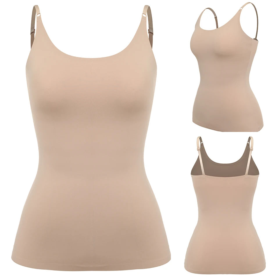 Seamless Shapewear Tank Tops Camisole Women Tummy Control Smooth Compression Vest Nude Black Women Clothing VELNIX