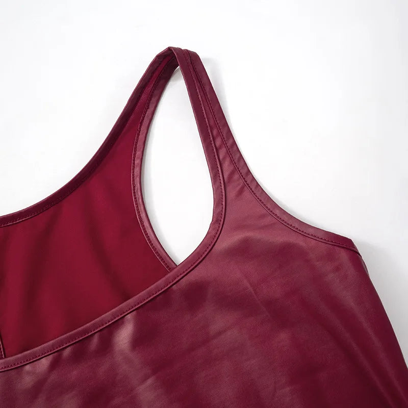 Y2k Streetwear Solid Slim Fit Square Neck Vest Summer Sexy Casual Daily Wear Fashion Shiny Satin Tank Top Sleeveless Blouse VELNIX