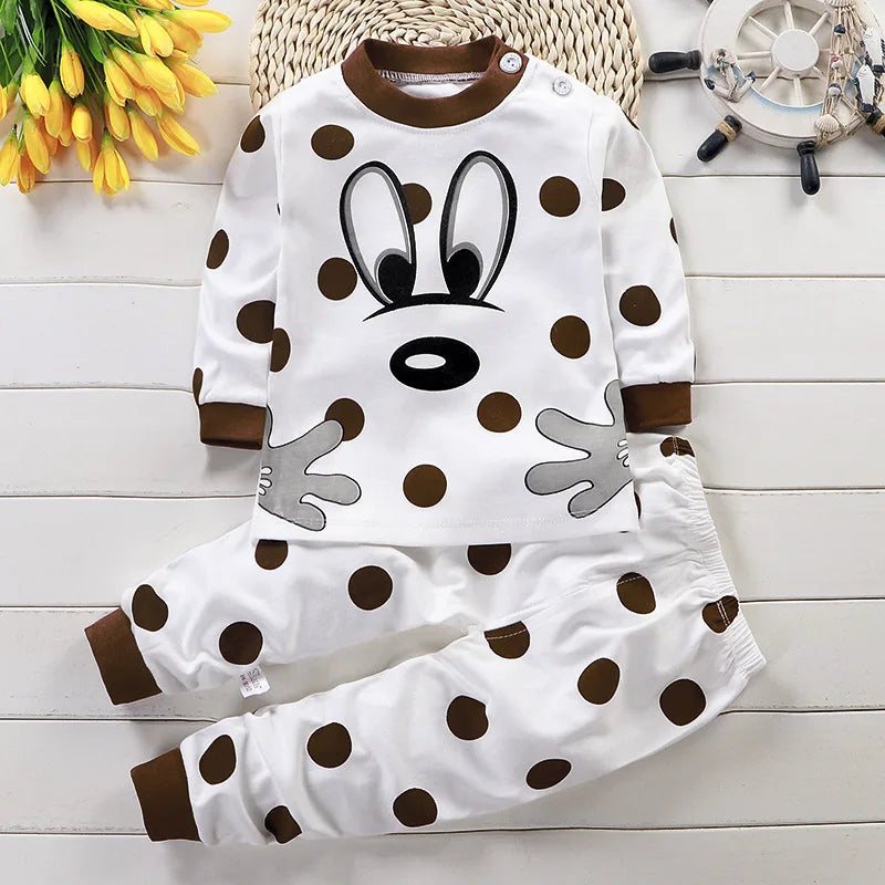 Kids Clothes Children Sets Children's Clothing Boys Girls Cotton Cartoon Autumn winter Clothing Pants Sleepwear Underwear VELNIX