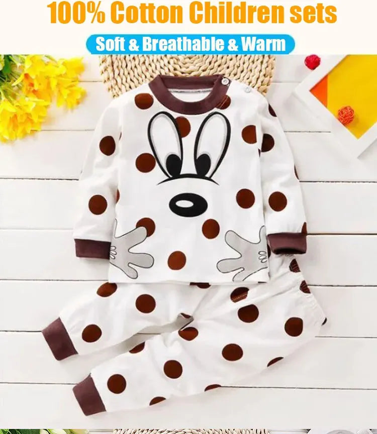 Kids Clothes Children Sets Children's Clothing Boys Girls Cotton Cartoon Autumn winter Clothing Pants Sleepwear Underwear VELNIX