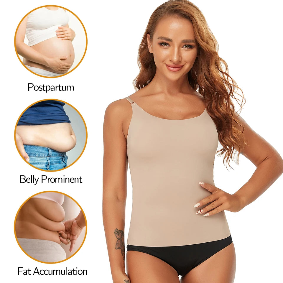 Seamless Shapewear Tank Tops Camisole Women Tummy Control Smooth Compression Vest Nude Black Women Clothing VELNIX