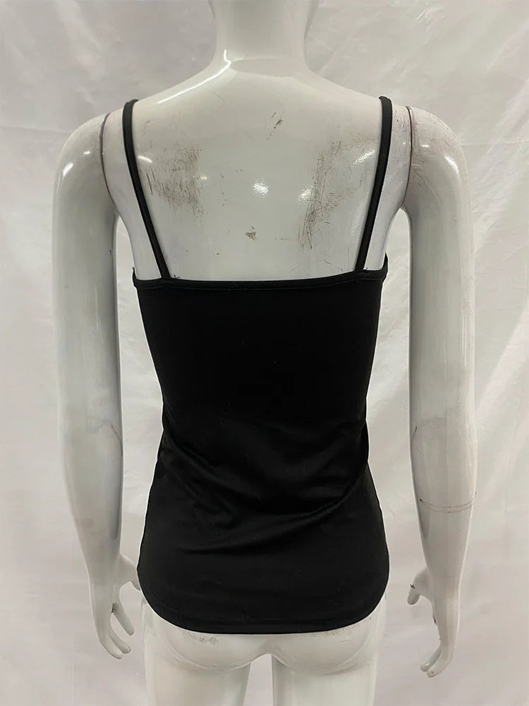 New Arrival Womens Slim Fit Camisole Vest With Stylish Eyelet Buckle Sexy Trendy Sleeveless Top For Daily Wear summer 2026 VELNIX