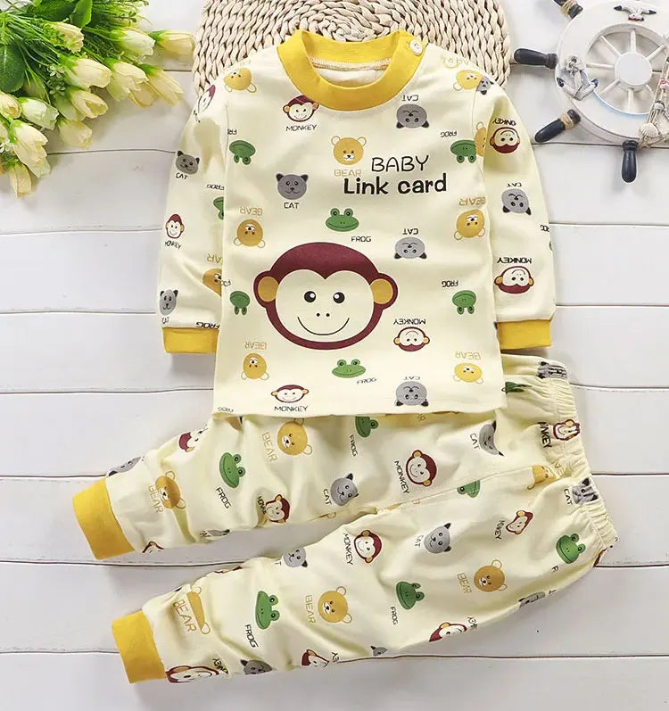 Kids Clothes Children Sets Children's Clothing Boys Girls Cotton Cartoon Autumn winter Clothing Pants Sleepwear Underwear VELNIX