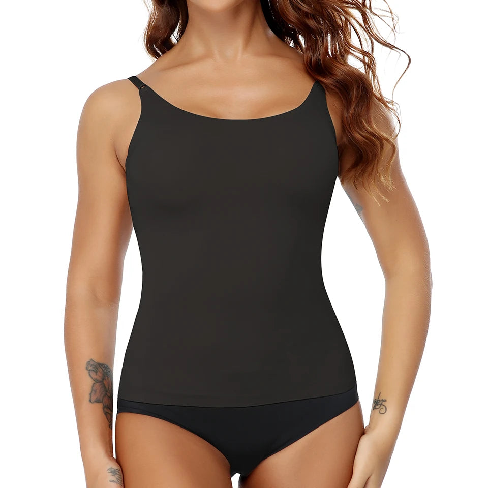 Seamless Shapewear Tank Tops Camisole Women Tummy Control Smooth Compression Vest Nude Black Women Clothing VELNIX