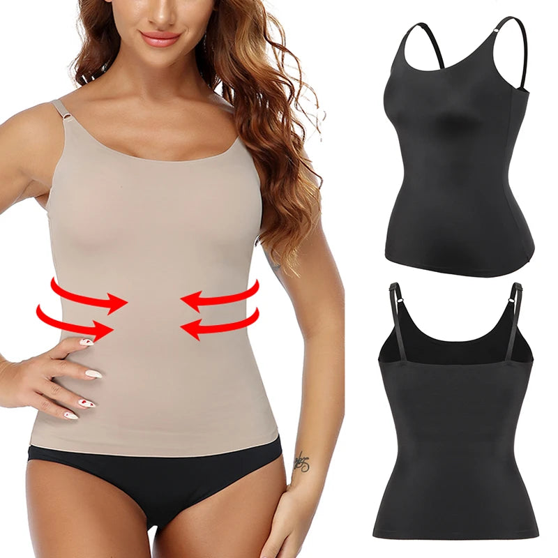 Seamless Shapewear Tank Tops Camisole Women Tummy Control Smooth Compression Vest Nude Black Women Clothing VELNIX