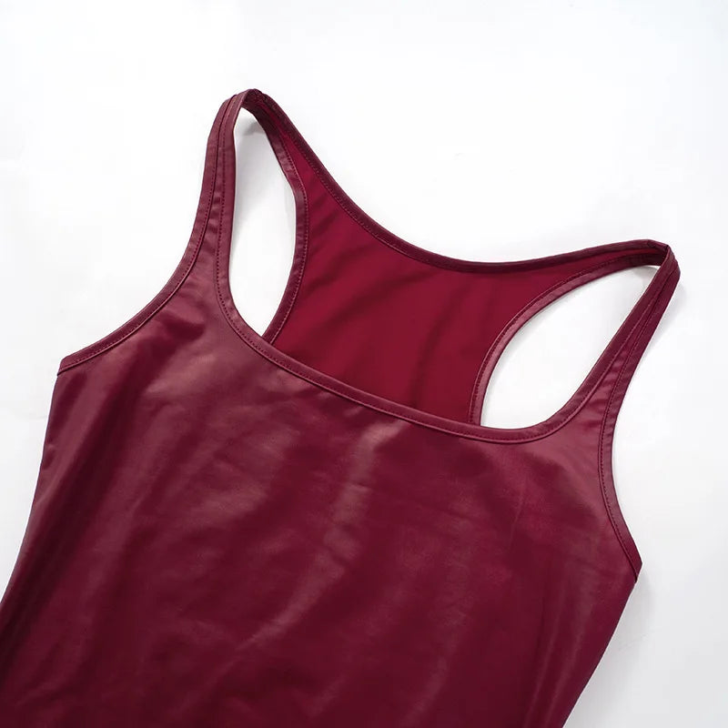 Y2k Streetwear Solid Slim Fit Square Neck Vest Summer Sexy Casual Daily Wear Fashion Shiny Satin Tank Top Sleeveless Blouse VELNIX