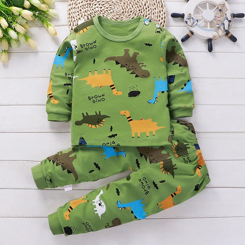 Kids Clothes Children Sets Children's Clothing Boys Girls Cotton Cartoon Autumn winter Clothing Pants Sleepwear Underwear VELNIX