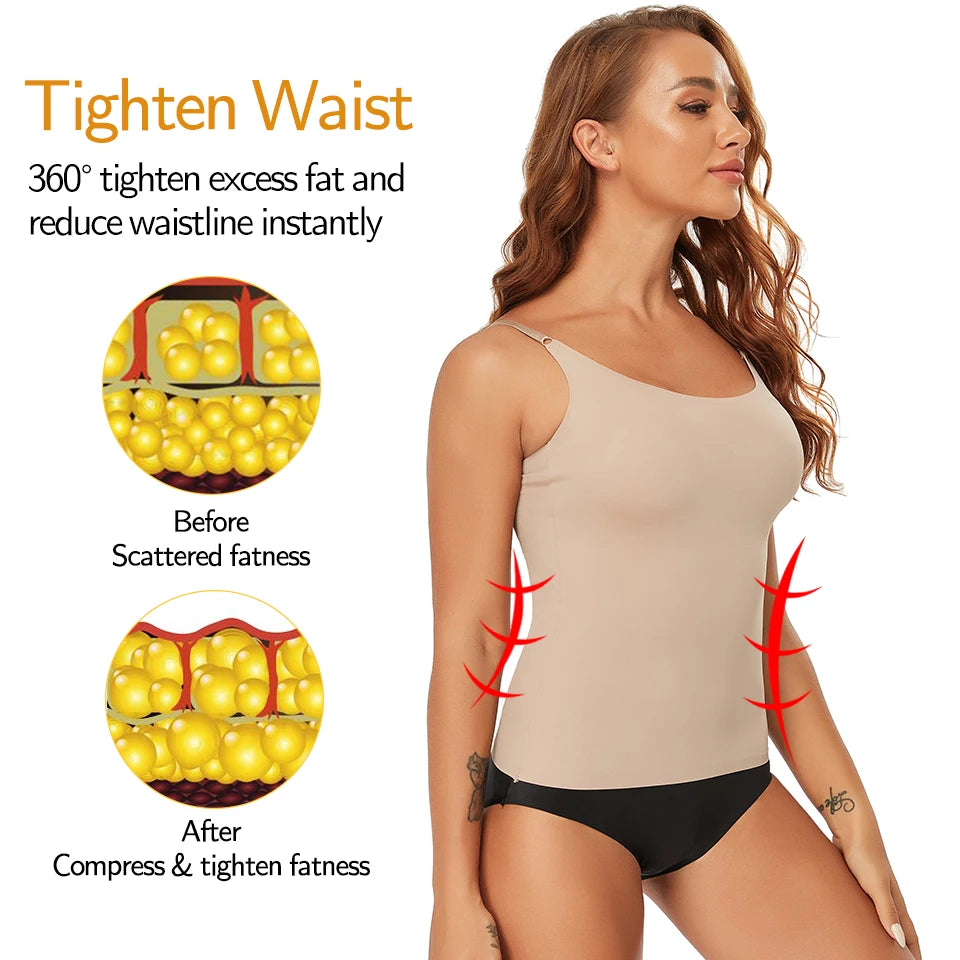 Seamless Shapewear Tank Tops Camisole Women Tummy Control Smooth Compression Vest Nude Black Women Clothing VELNIX