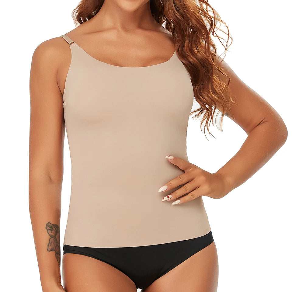 Seamless Shapewear Tank Tops Camisole Women Tummy Control Smooth Compression Vest Nude Black Women Clothing VELNIX