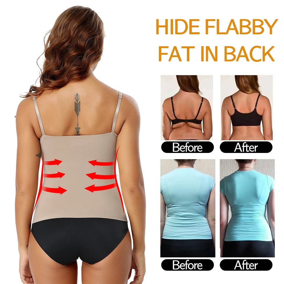Seamless Shapewear Tank Tops Camisole Women Tummy Control Smooth Compression Vest Nude Black Women Clothing VELNIX